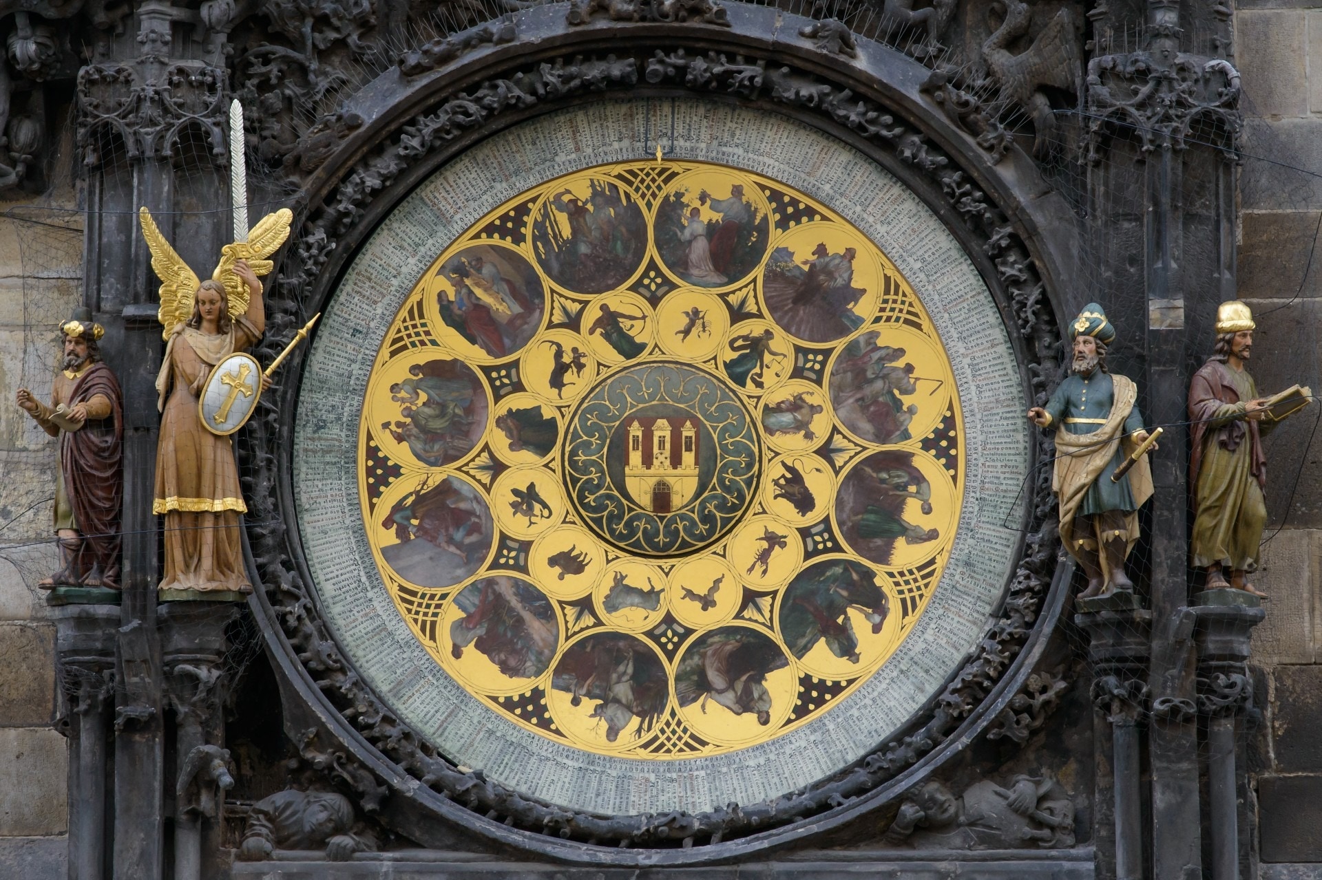 yellow and gray  tower clock