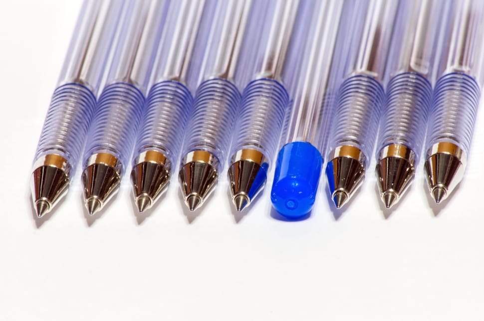 blue ballpoint pens free image | Peakpx