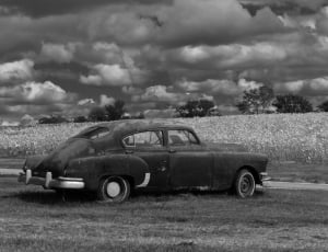 classic car grey scale photo thumbnail