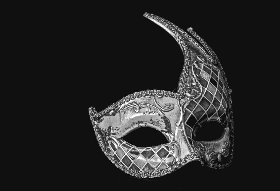 gray masquerade mask preview