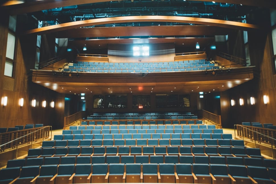 theater with blue seats preview