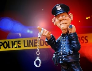 Crime Scene, Blue Light, Police, one person, one man only thumbnail