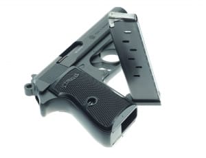 black semi automatic pistol with magazine thumbnail