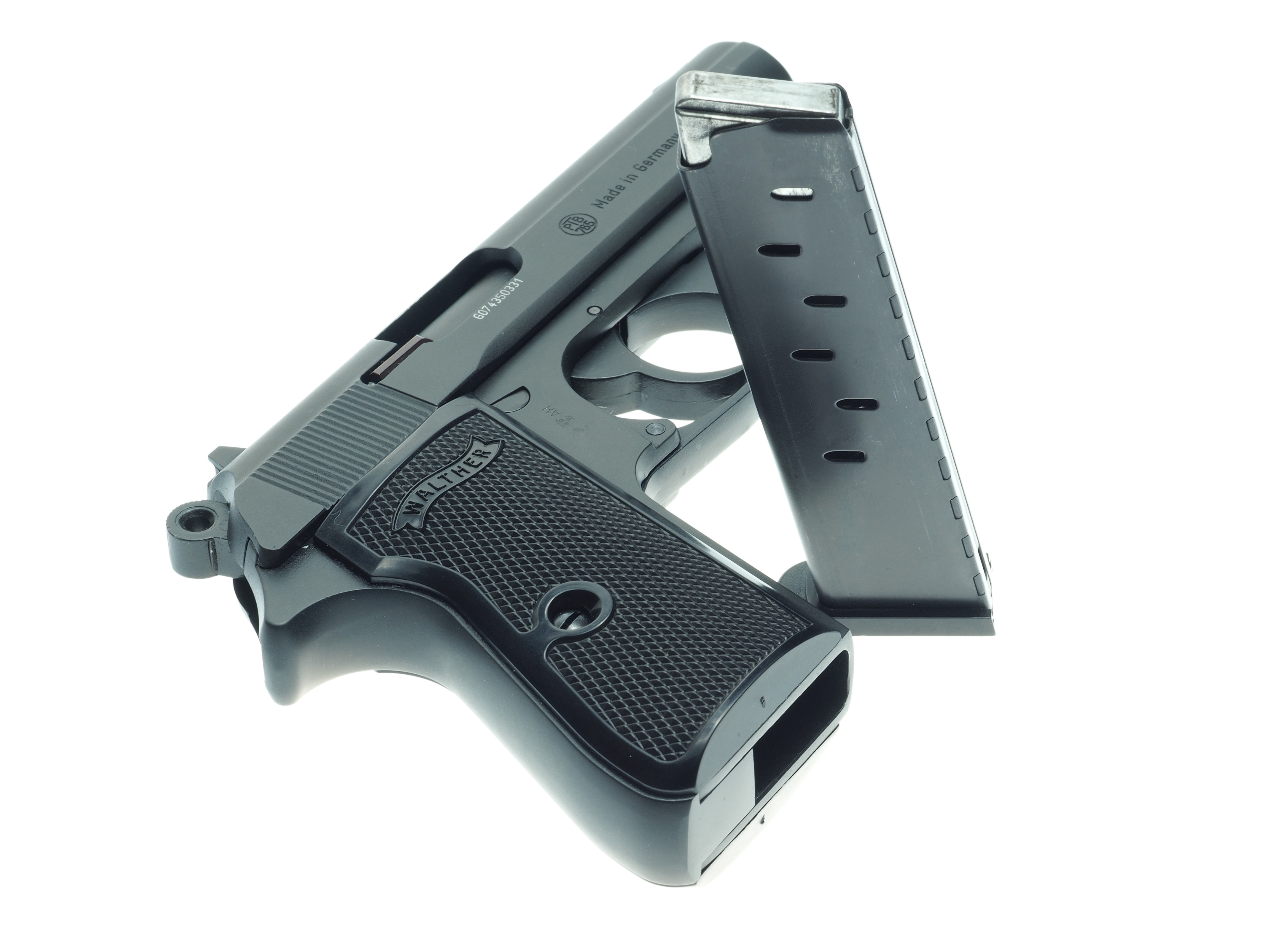 black semi automatic pistol with magazine