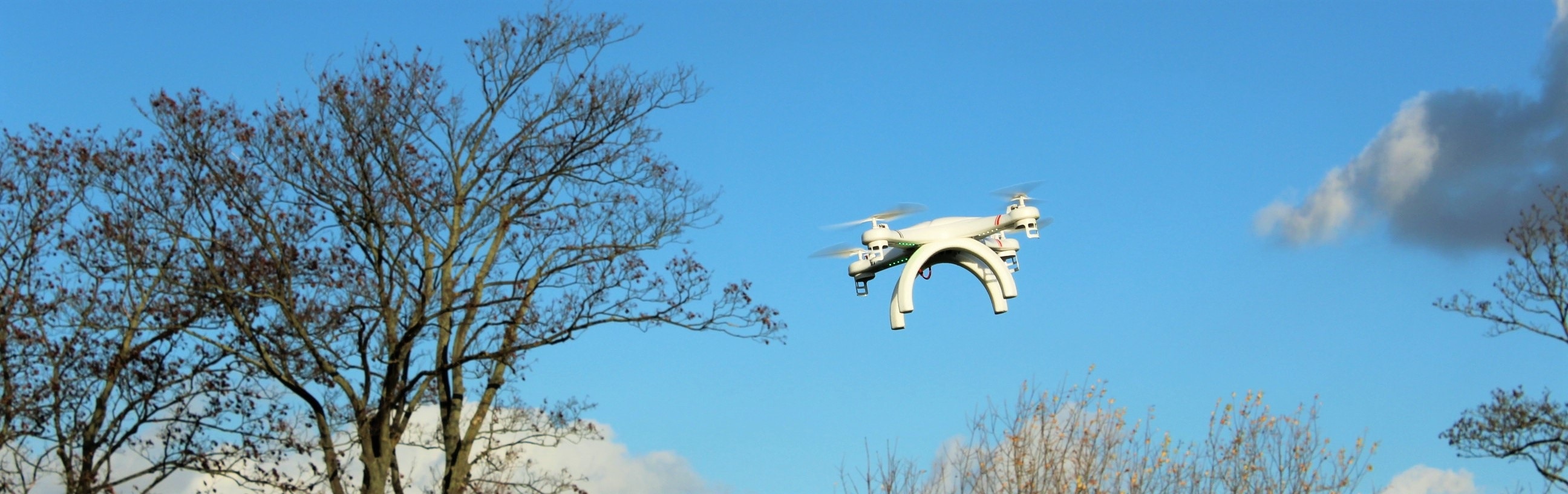 white quadcopter drone