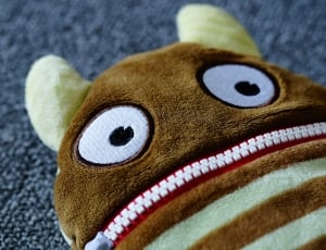 brown and white suede monster bag thumbnail