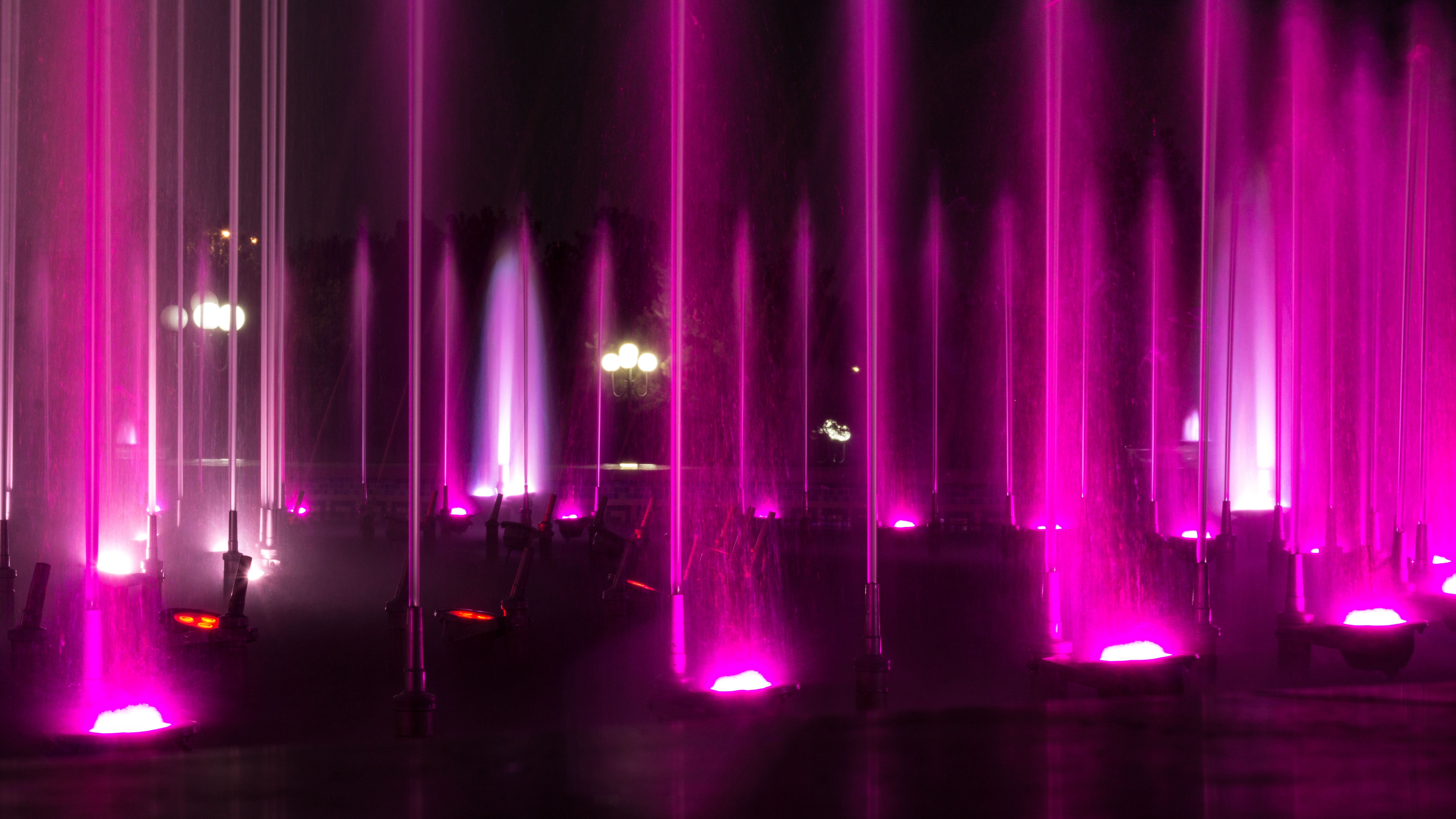 pink water fountains