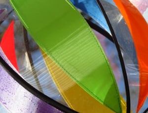 Colorful, Windspiel, Plastic, Turn, Blow, multi colored, green color thumbnail