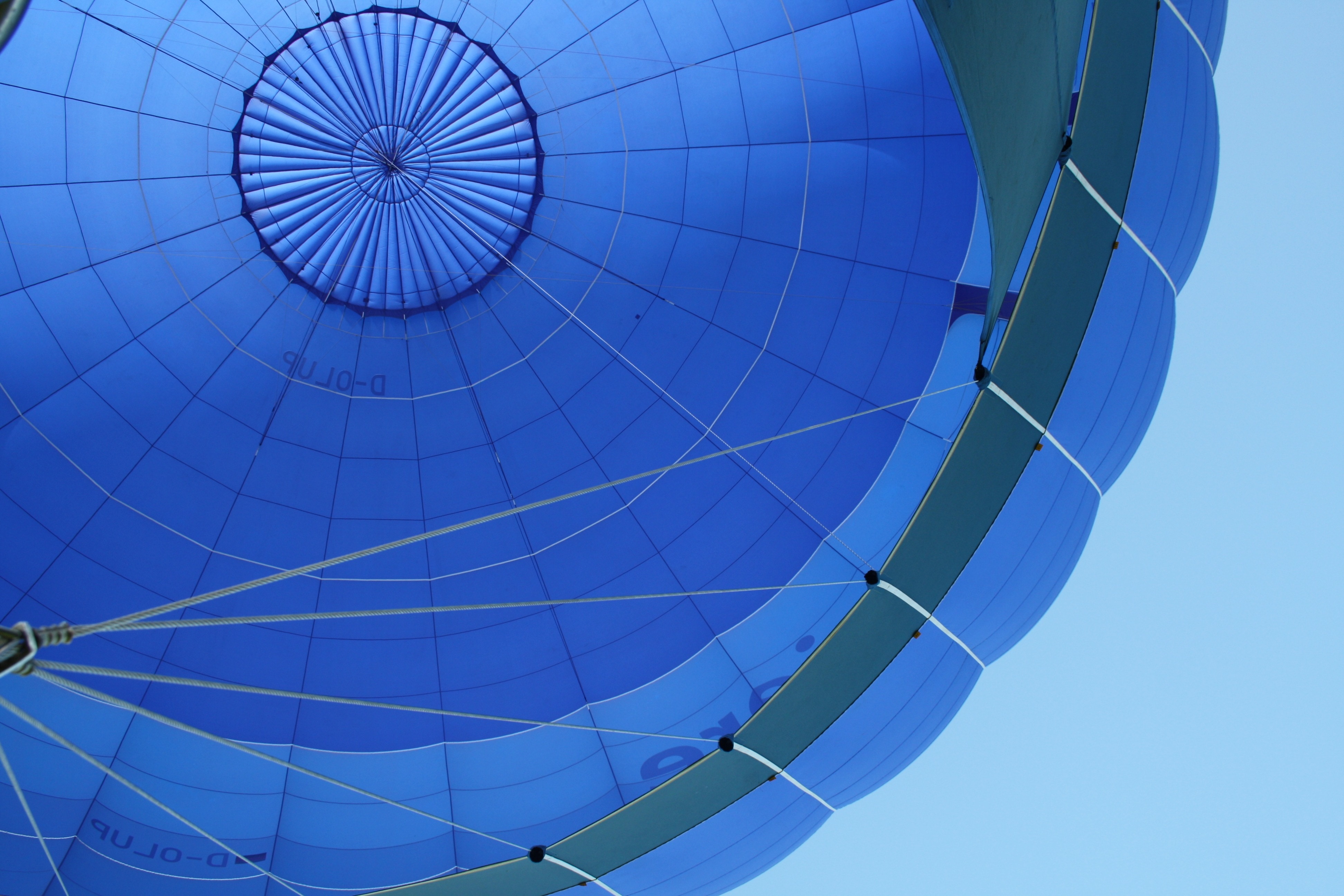 gray and blue hot air balloon