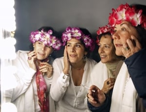4 woman with flower headband photo thumbnail