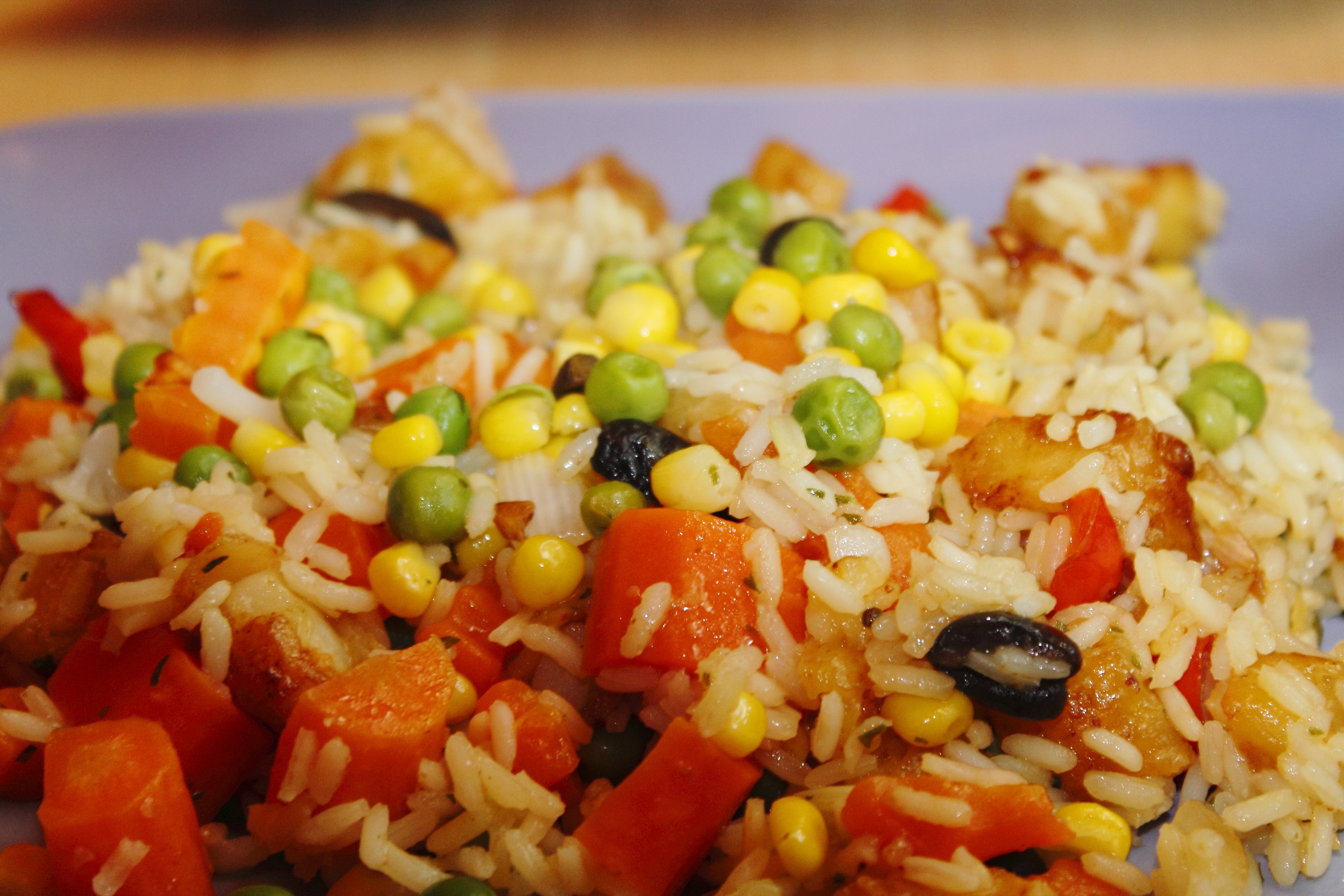 rice with vegetable toppings