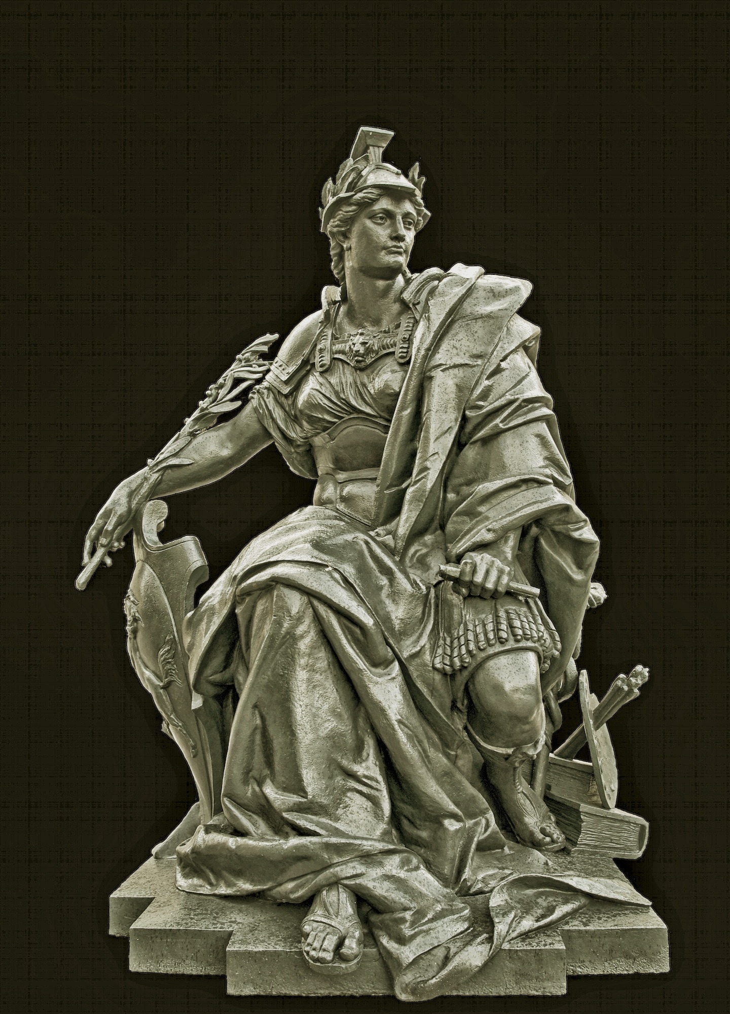 gray knight conrete statue