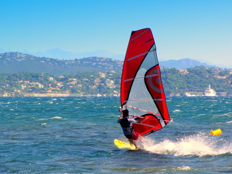 Windsurf, Aquatics, Windsurfer, motion, red preview