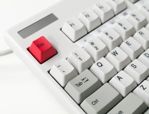 white and gray corded keyboard thumbnail