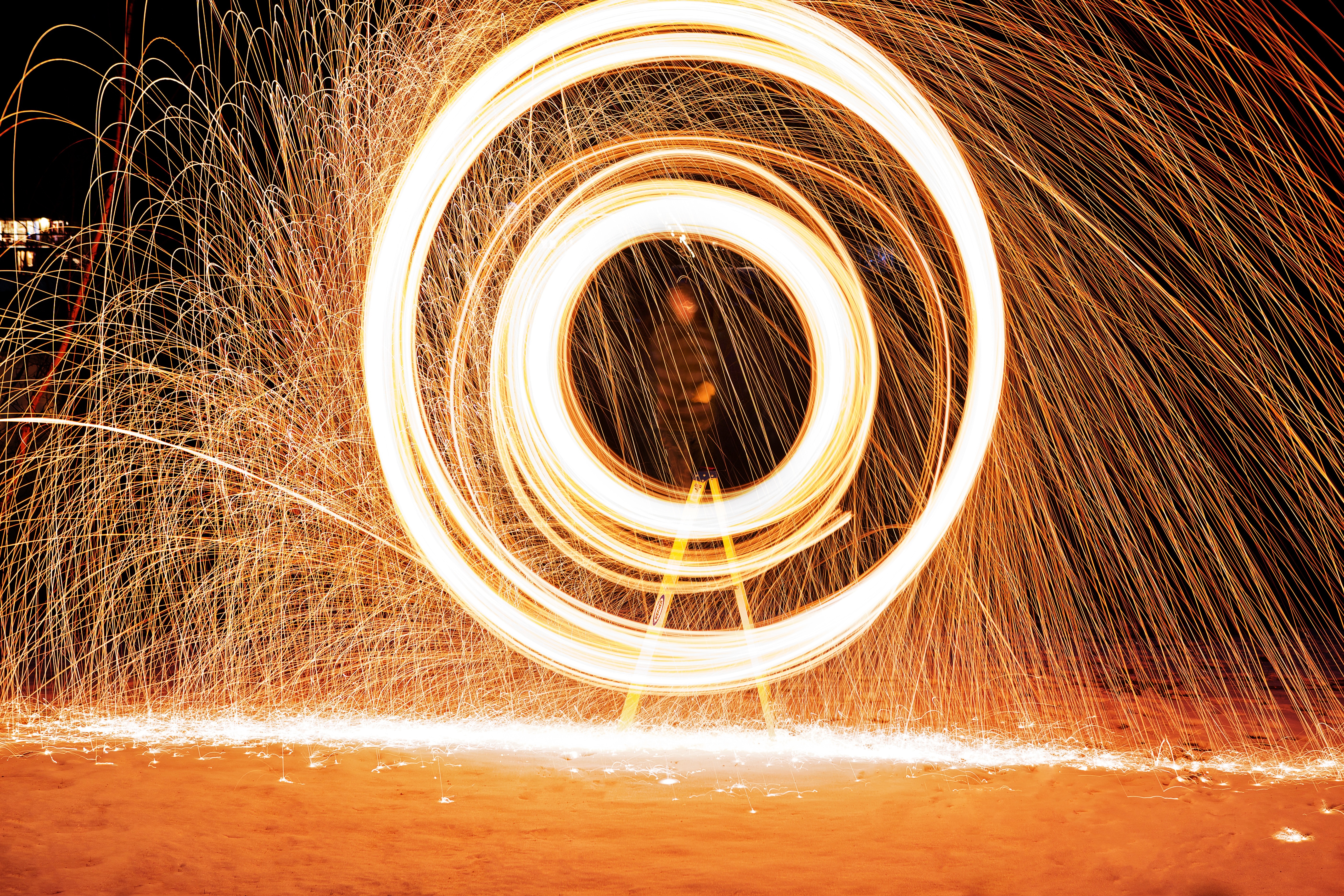 timelaps photography of burning steel wool