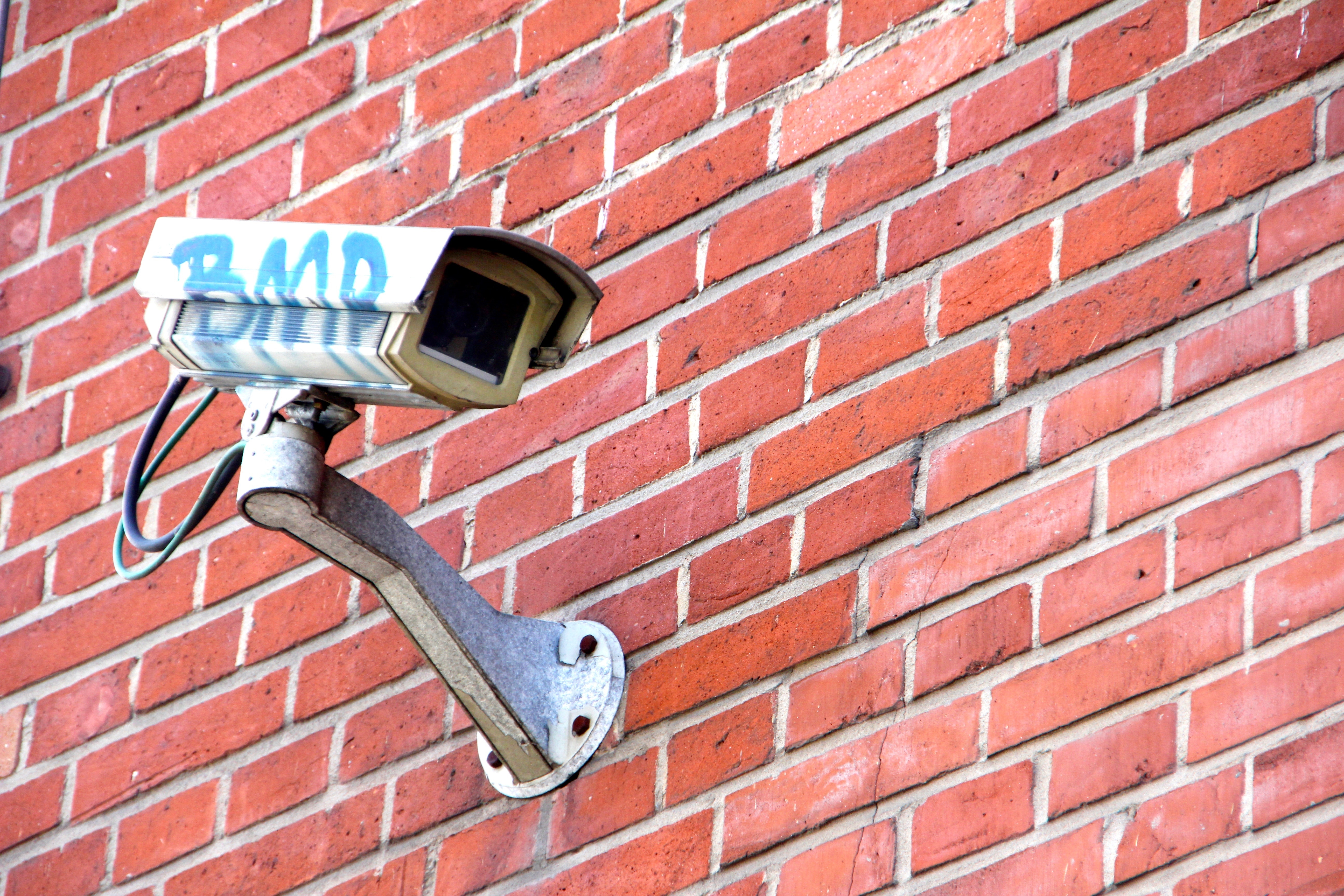 Camera, Monitoring, Security, brick wall, brick