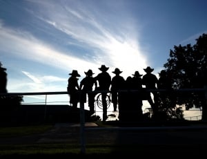 Country, Hat, Cowboys, Fence, Cowgirls, silhouette, people thumbnail