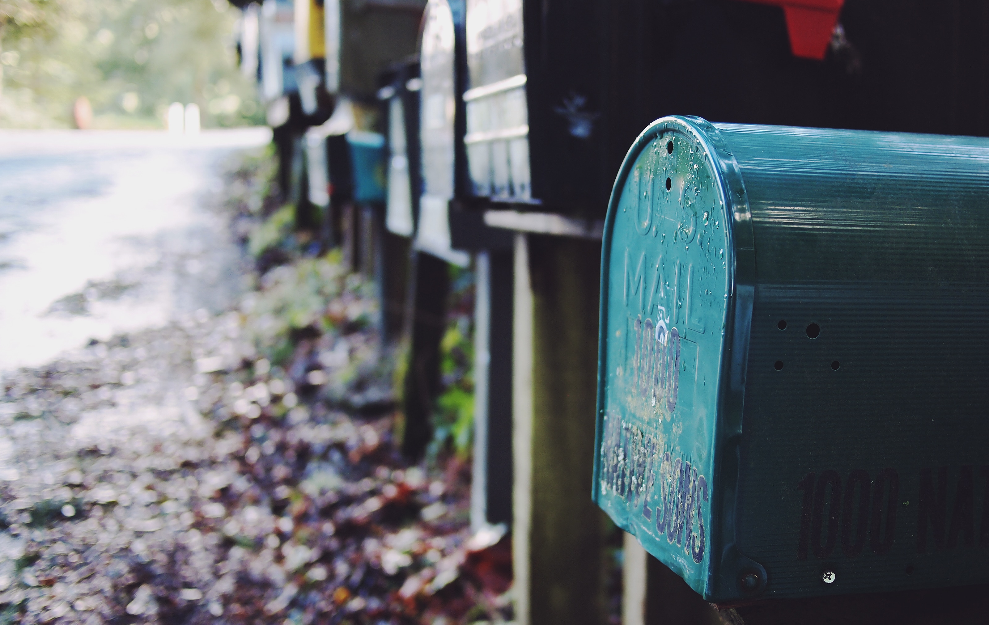 mailbox lot near a road