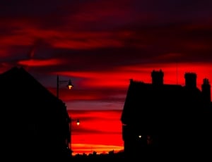 Sunset, England, Silhouettes, Dusk, red, silhouette thumbnail