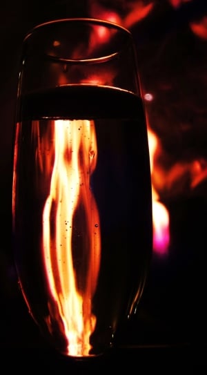 Glass, Fire, Flame, Fireplace, Wine, heat - temperature, flame thumbnail