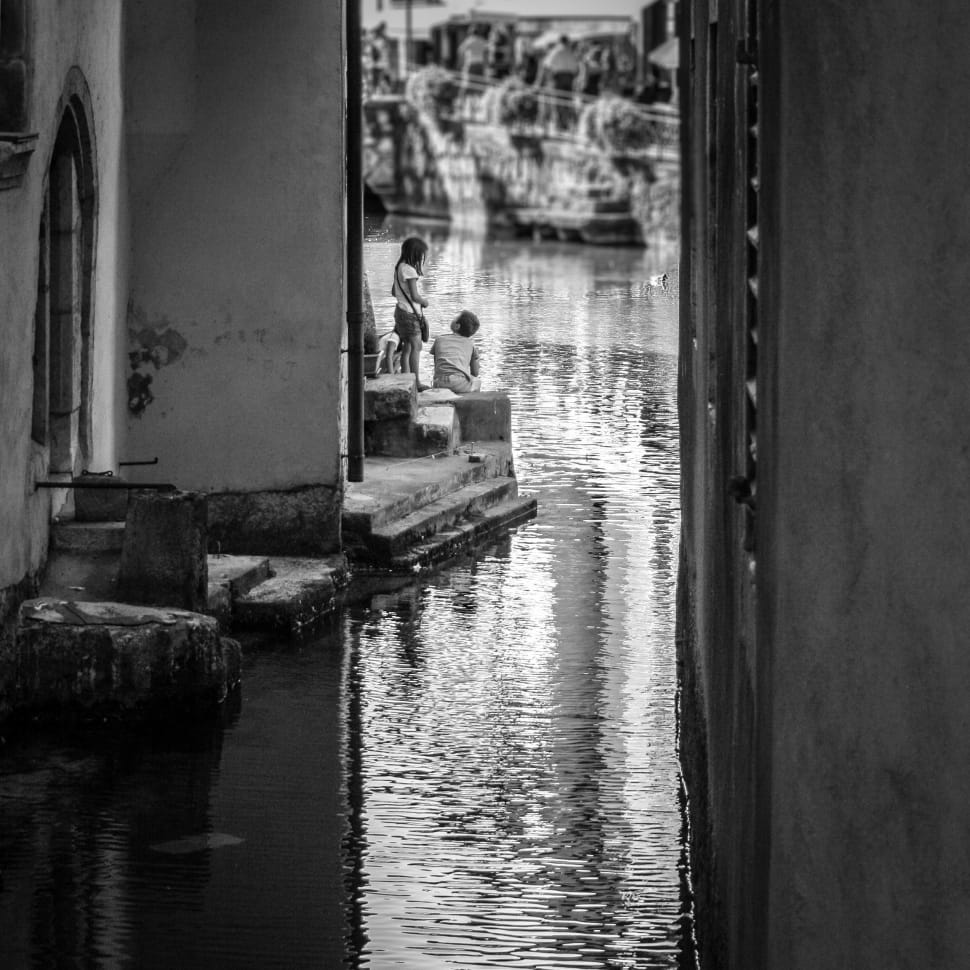 Child, Annecy, Street, Water, water, reflection preview