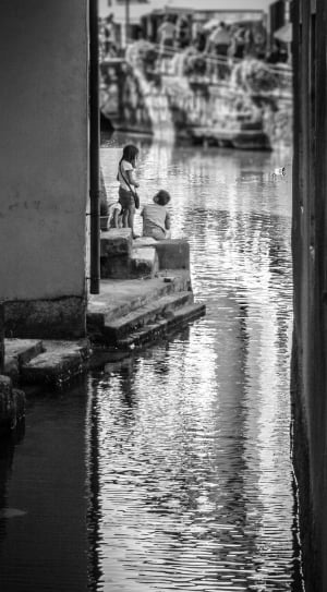 Child, Annecy, Street, Water, water, reflection thumbnail