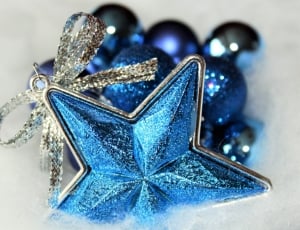 Christmas, Advent, Decoration, Star, blue, no people thumbnail