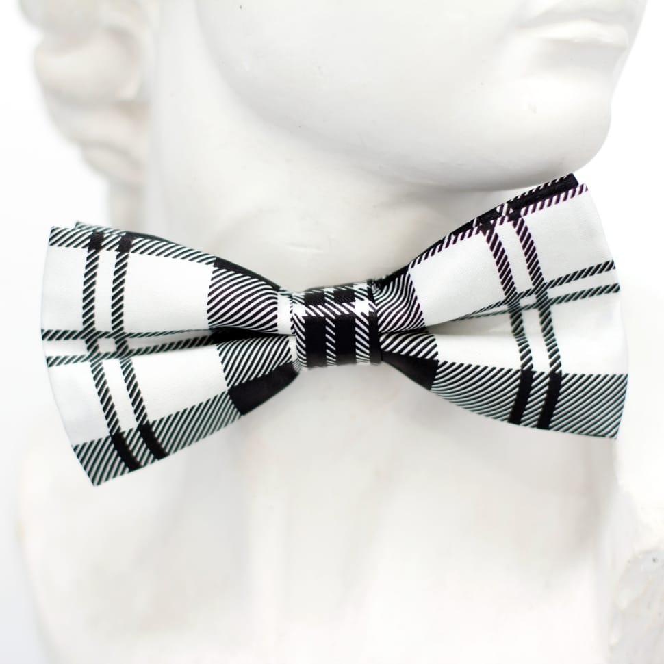 white and black bowtie preview