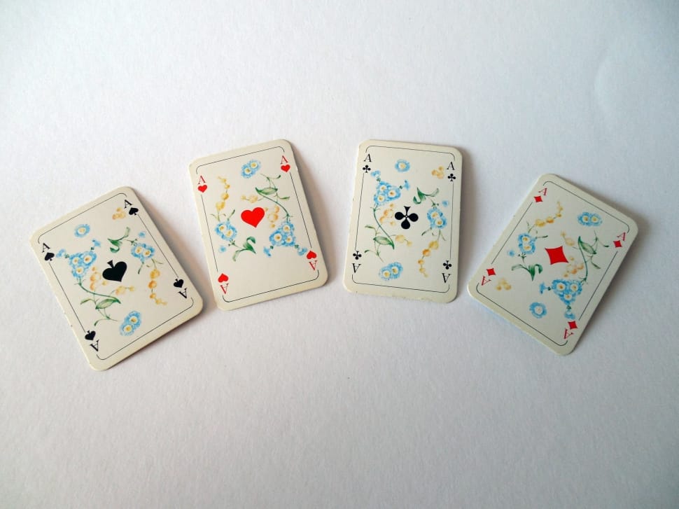 4 white a playing cards free image - Peakpx