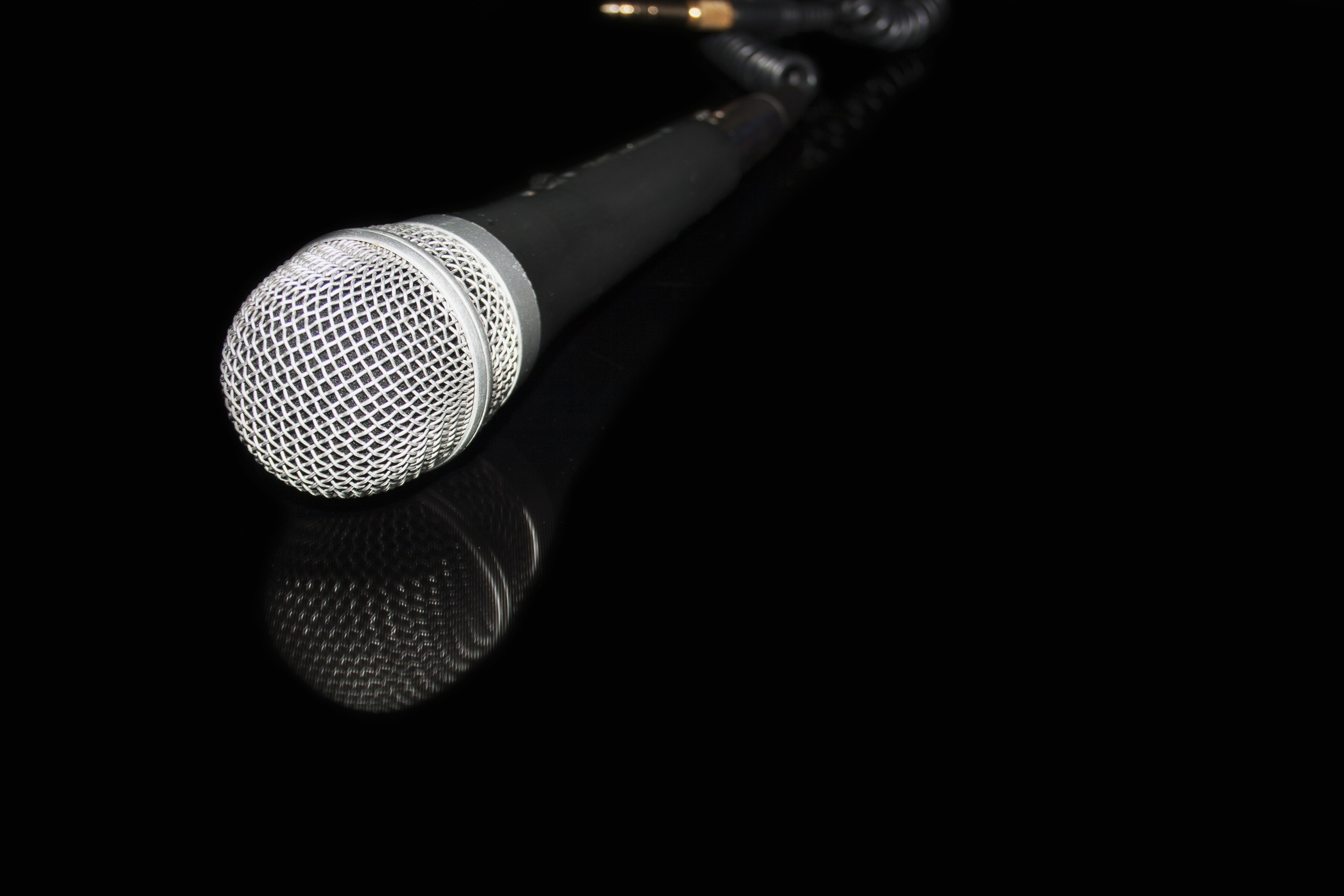 black and gray microphone