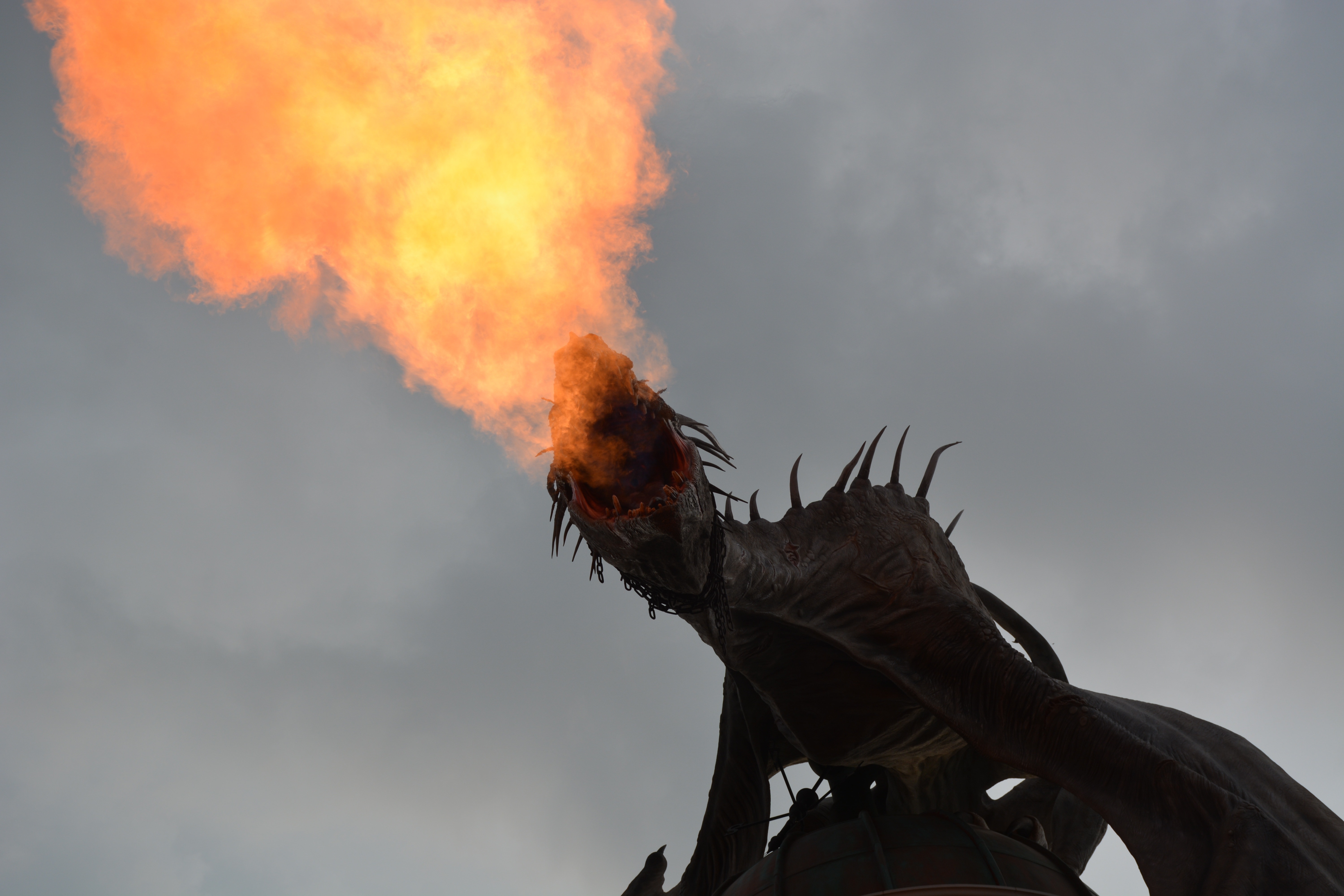 black fire breathing dragon