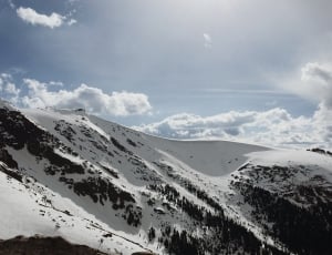 white and black snowy mountain under cloudy sky thumbnail