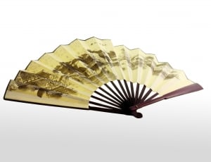 beige and brown hand fan thumbnail