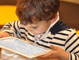 Computer, Technology, Tablet, Child, striped, one person thumbnail