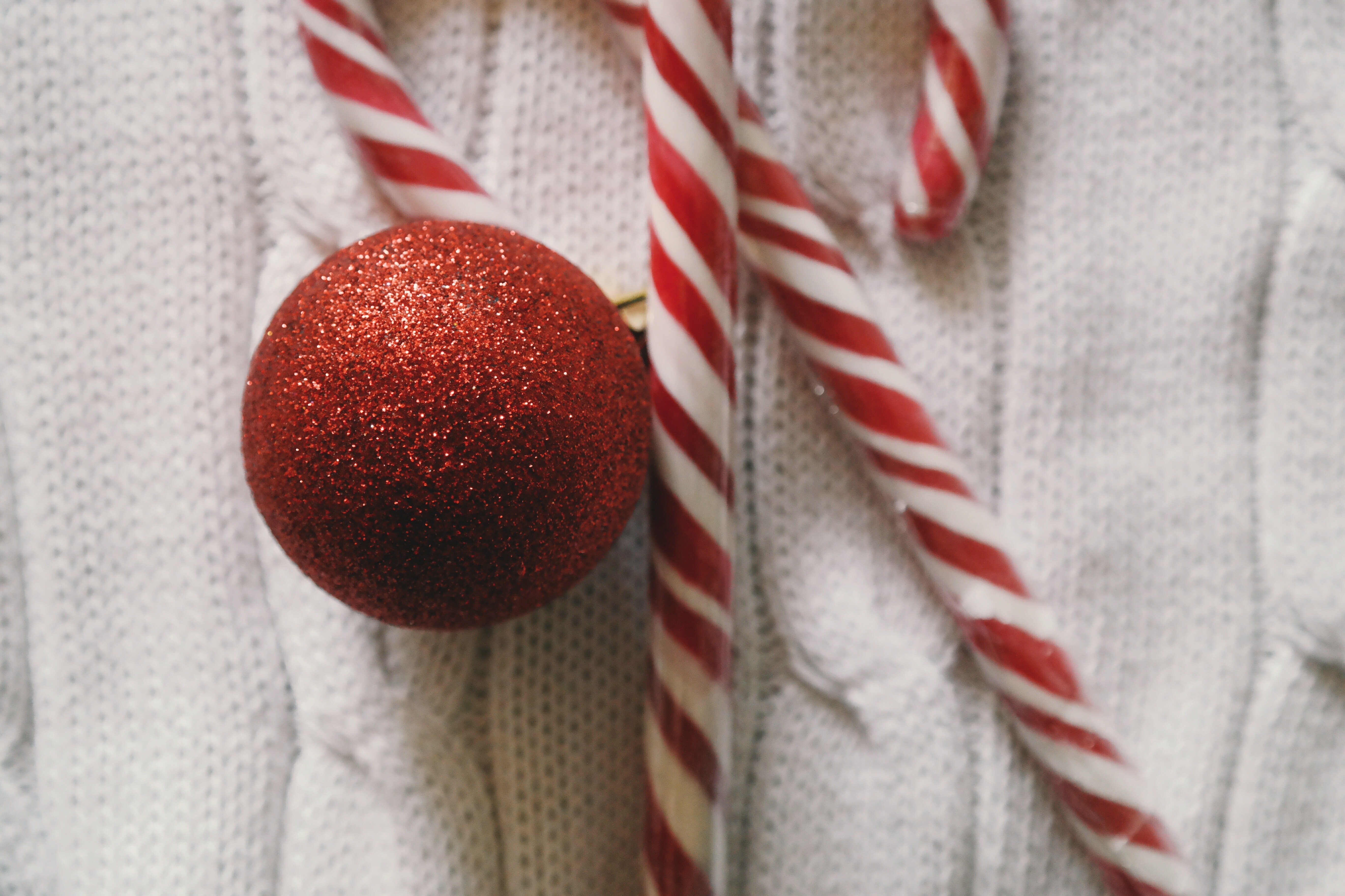 christmas, day, red, ball, hanging, red