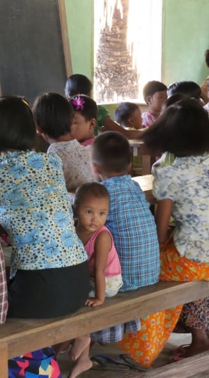 Village School, Myanmar, Third World, girls, child thumbnail