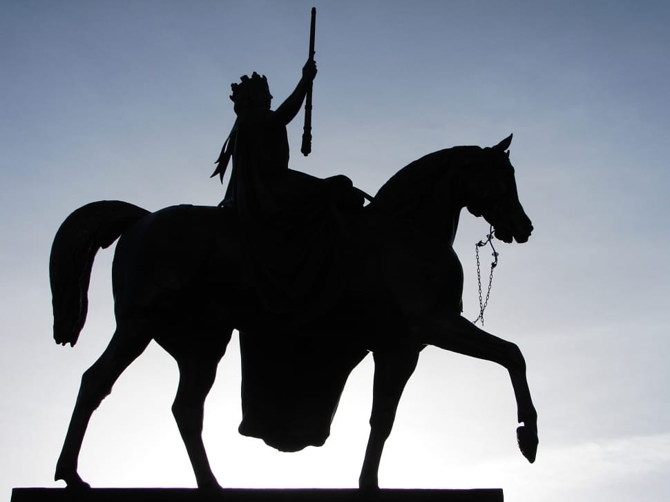 silhouette of man and horse preview