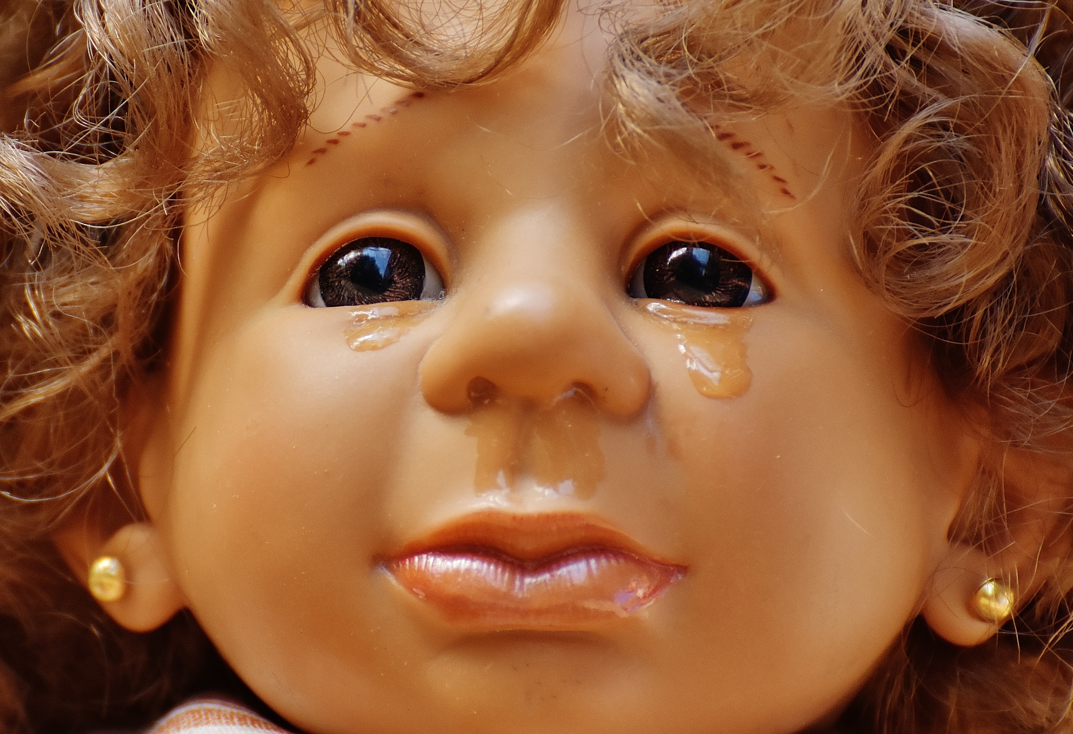 Crying best sale porcelain doll