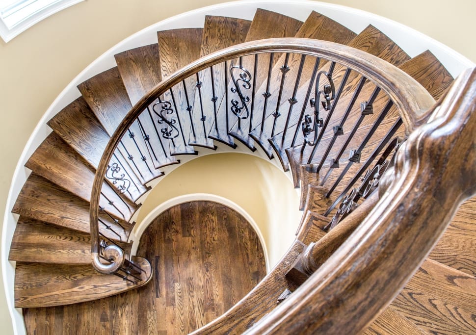 brown wooden spiral stair preview