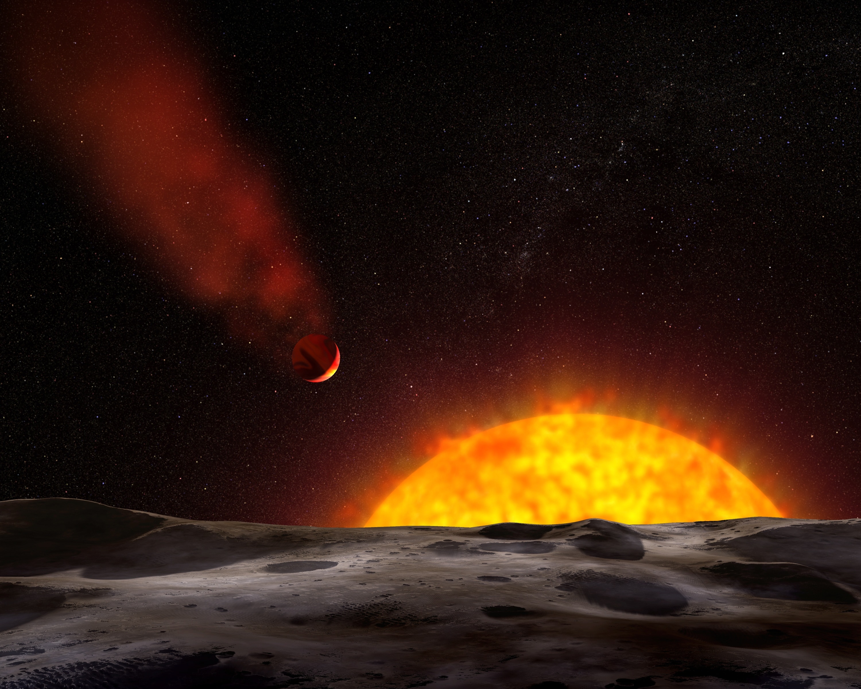 Planet, Cometary, Extrasolar, Exoplanet, lava, erupting