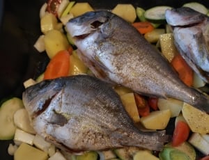 Vegetables, Fish Pan, Sea Bream, Fish, food and drink, food thumbnail