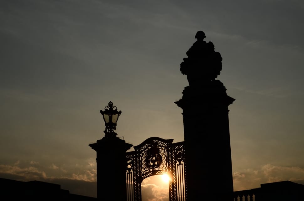 silhouette of gate during sunset preview