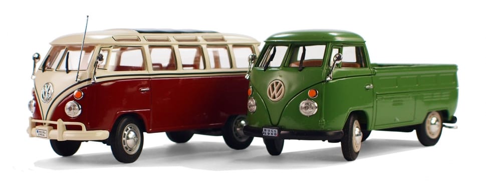 two red, white, and green volkswagen vehicle preview