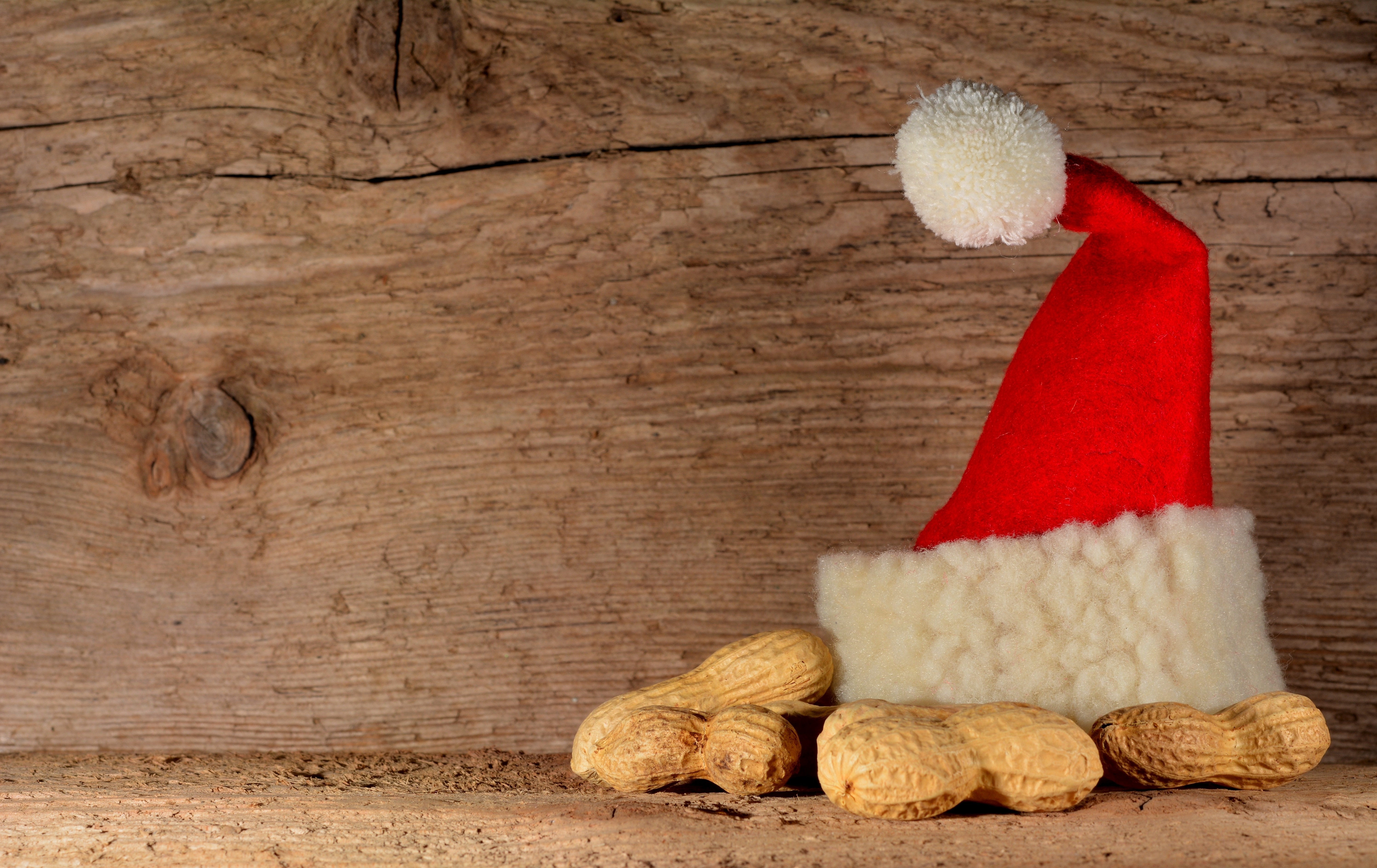 santa hat and peanuts
