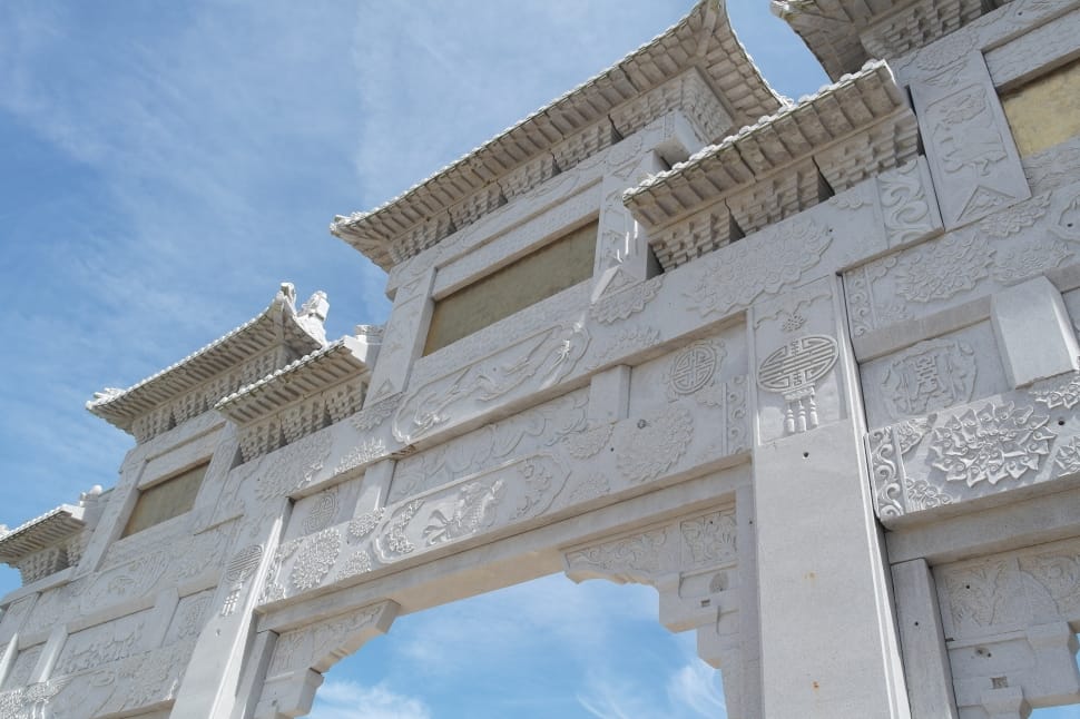 white concrete temple gate preview