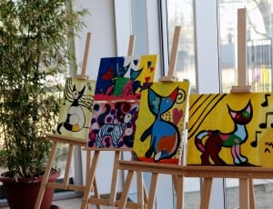 five cat paintings thumbnail