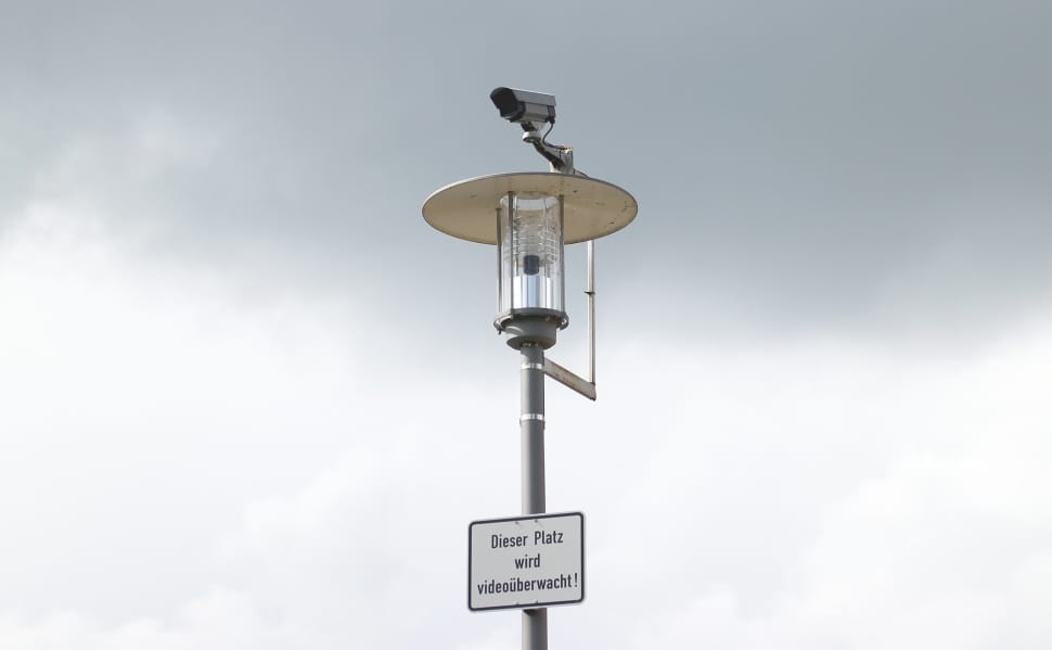 gray-and-beige solar street light with cctv camera preview