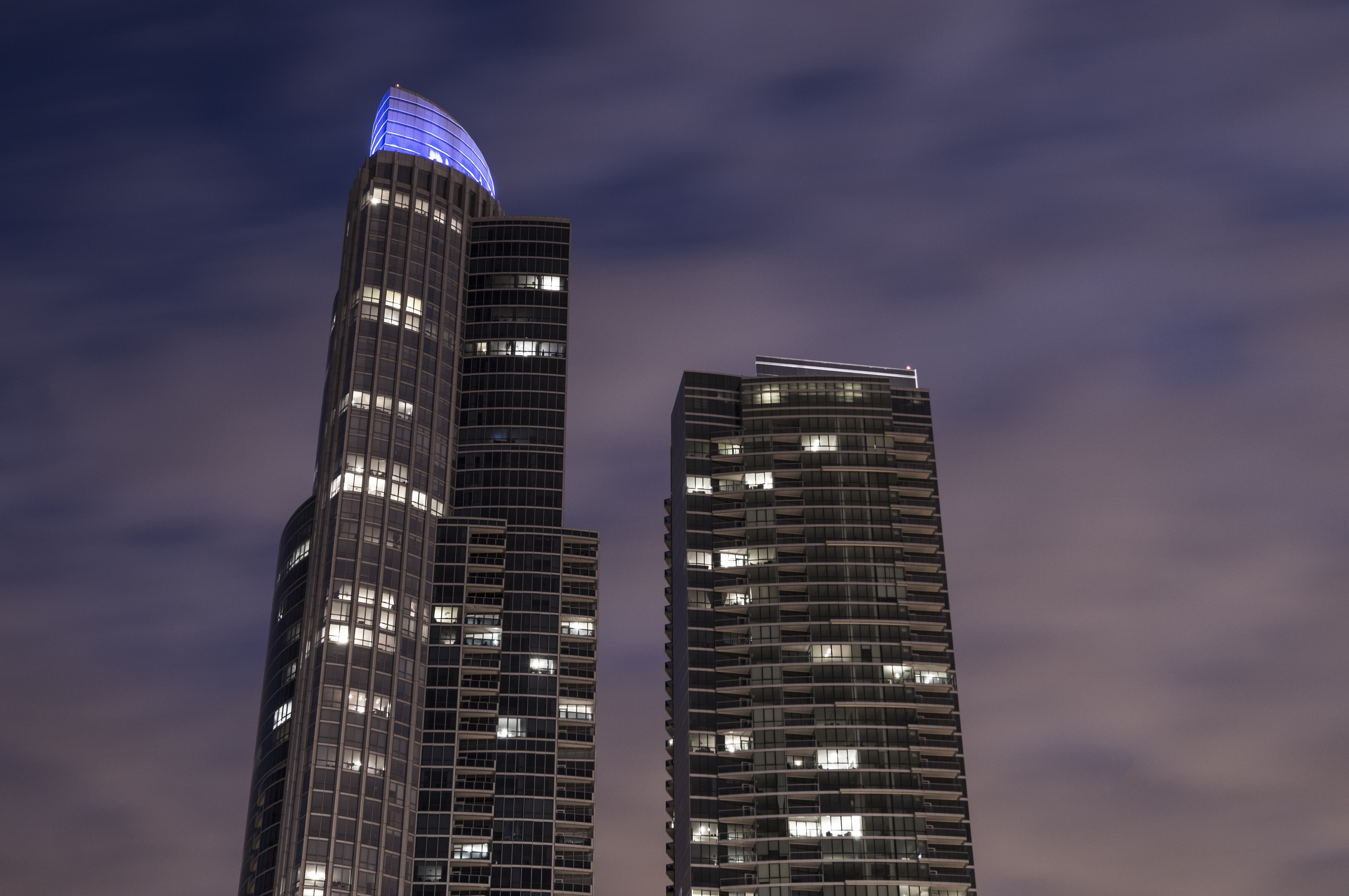 2 concrete high rise building