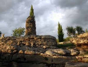 The mineral garden, under dark clouds of end of day thumbnail