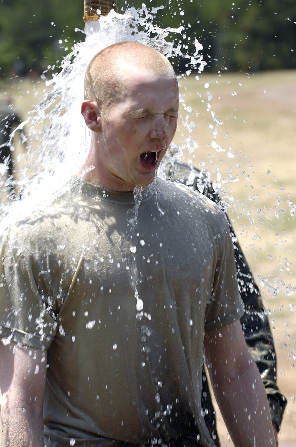 military trainee got bathed with fire hose preview